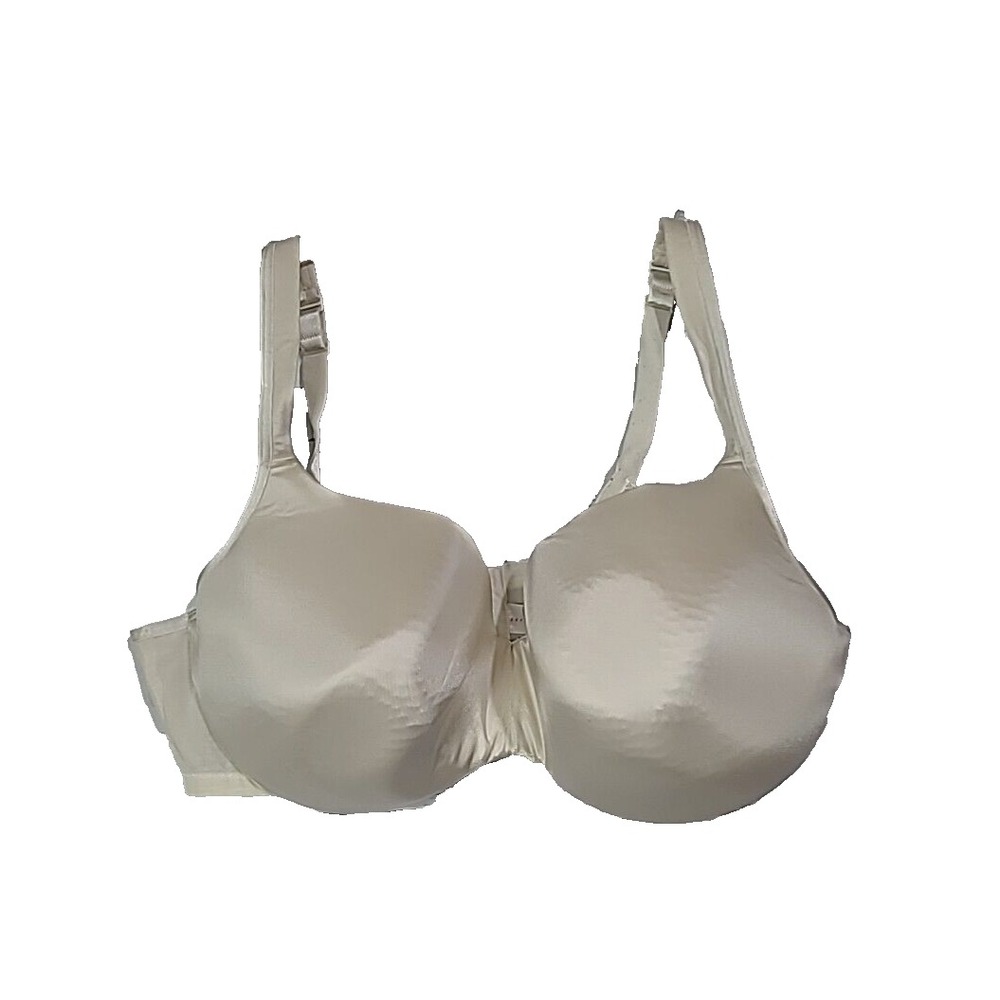 Serenada Ivory Satin Seamless Full Coverage Adjustable Underwire Bra Size 50D